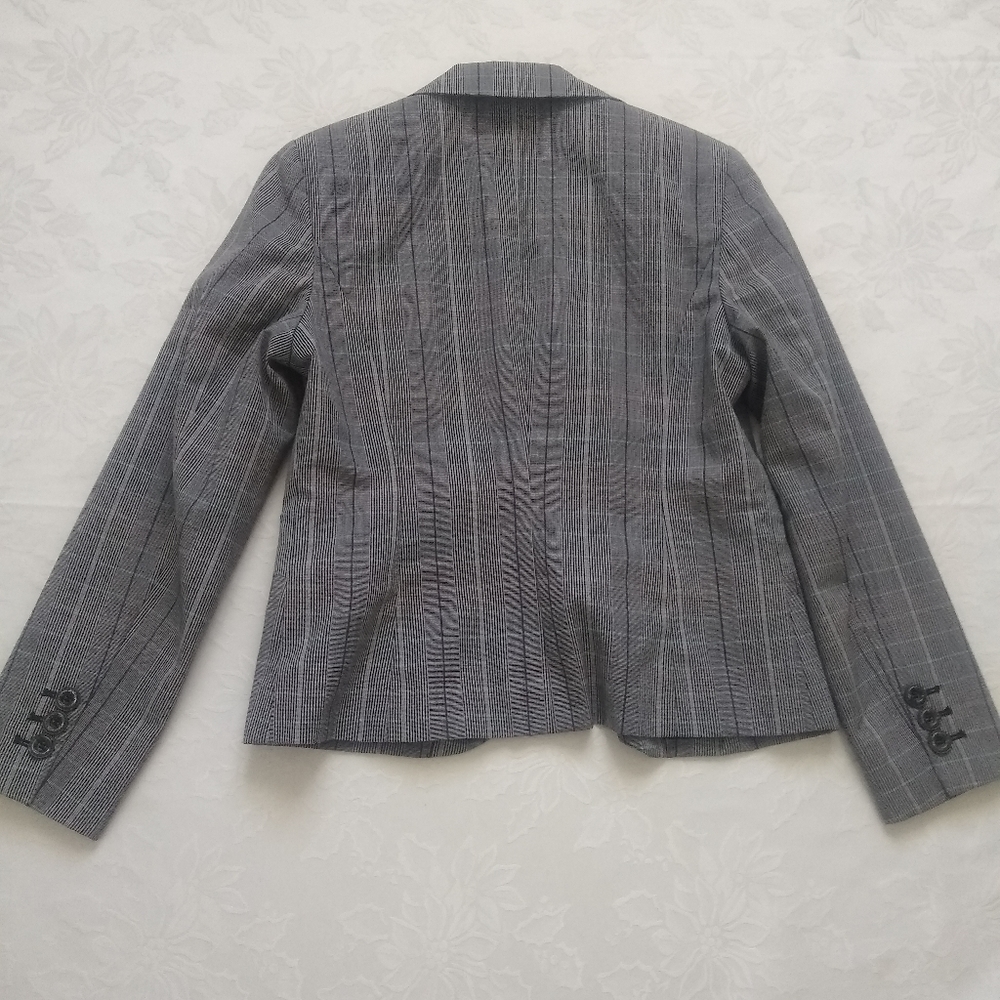 Plaid tartan blazer jacket patch pockets - Picture 6 of 8